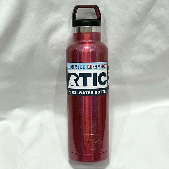 RTIC Lava Red Water Bottle 20oz Red Sparkle New Hot Cold Drinks Reuse - Picture 1 of 8